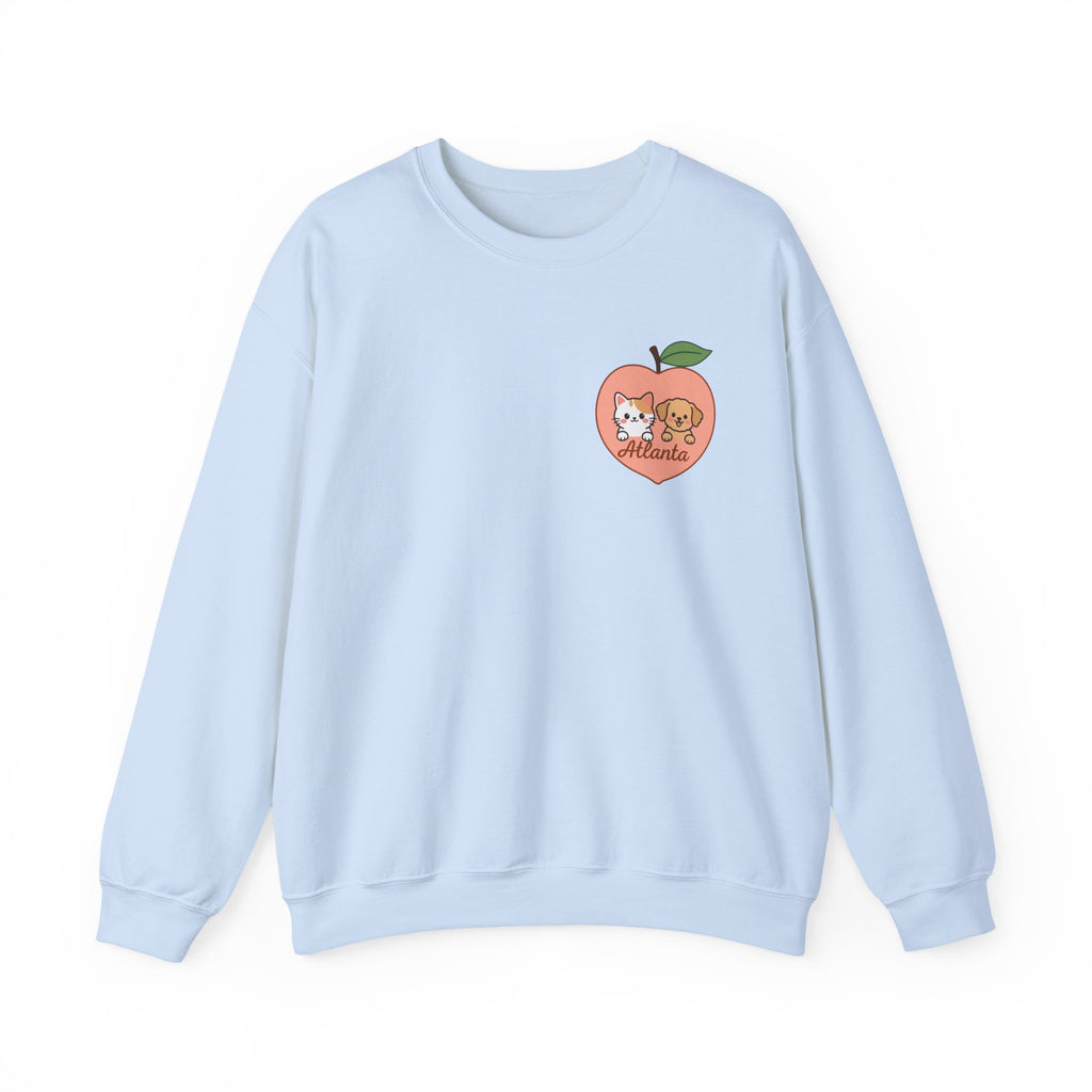 ATLANTA Peach Kitten & Doggie sweatshirt | Cute GA peach illustration