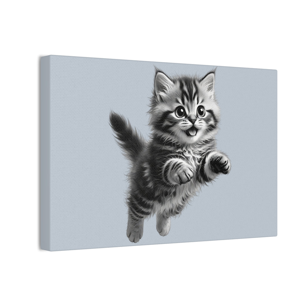 Playful tabby Kitten Canvas- Sage Collection- Bestie Best Decor Collection