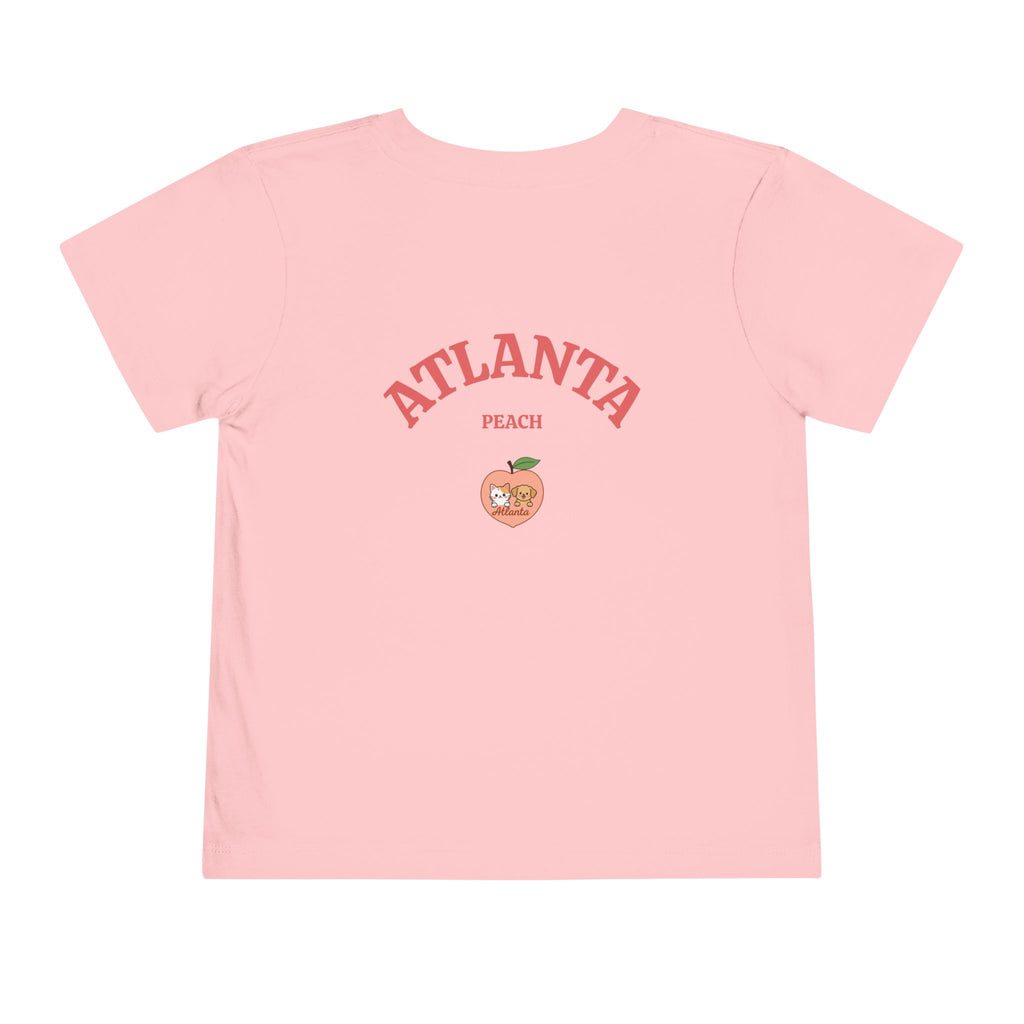 Kawaii Cats Peach Circle Toddler Tee | Atlanta Peach Back Print
