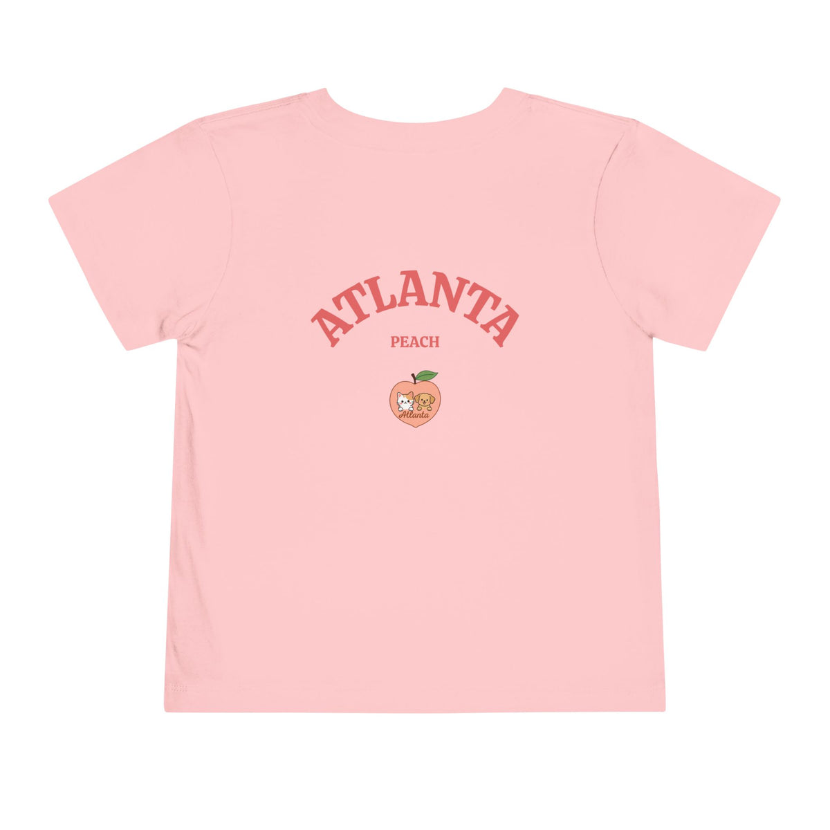 Kawaii Cats Peach Circle Toddler Tee | Atlanta Peach Back Print