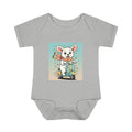 Cute Puppy & his Scooter- Infant Baby Rib Bodysuit- Unisex
