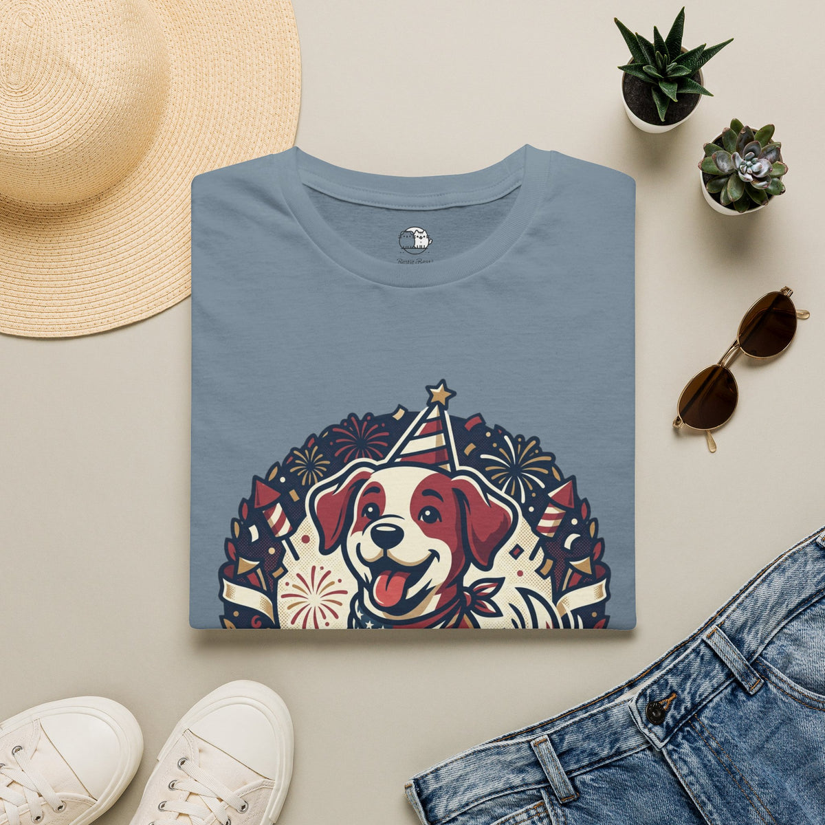 Patriotic Party Dog T-Shirt | 250 Years Celebration Tee