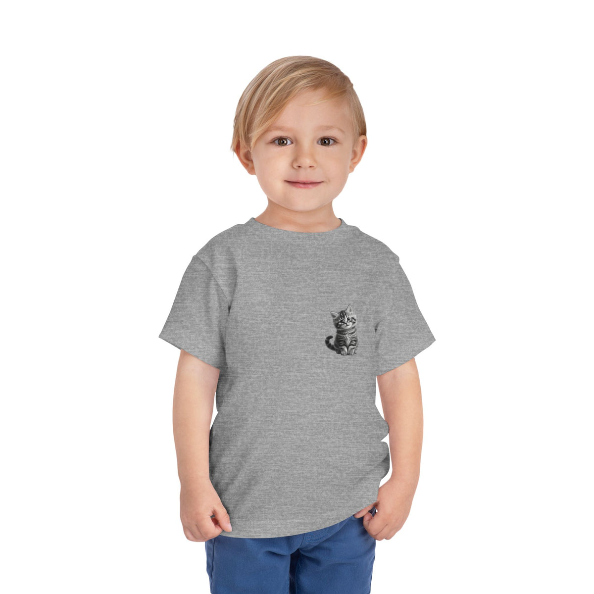 Tiny Tabby  Kitten toddler tee | Cute Cat Illustration- Sage Collection- Bestie Best Collection