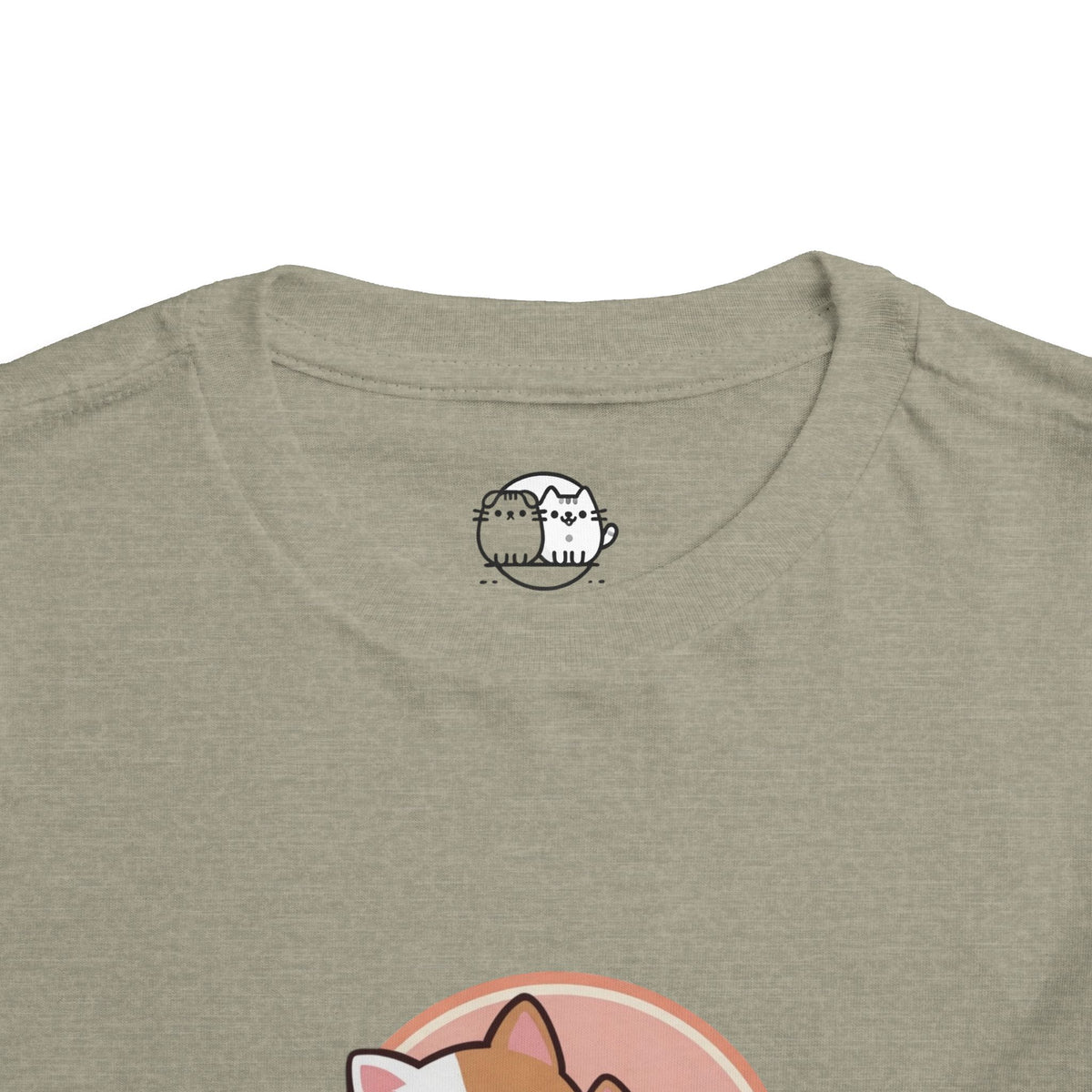Kawaii Cats Peach Circle Toddler Tee | Atlanta Peach Back Print