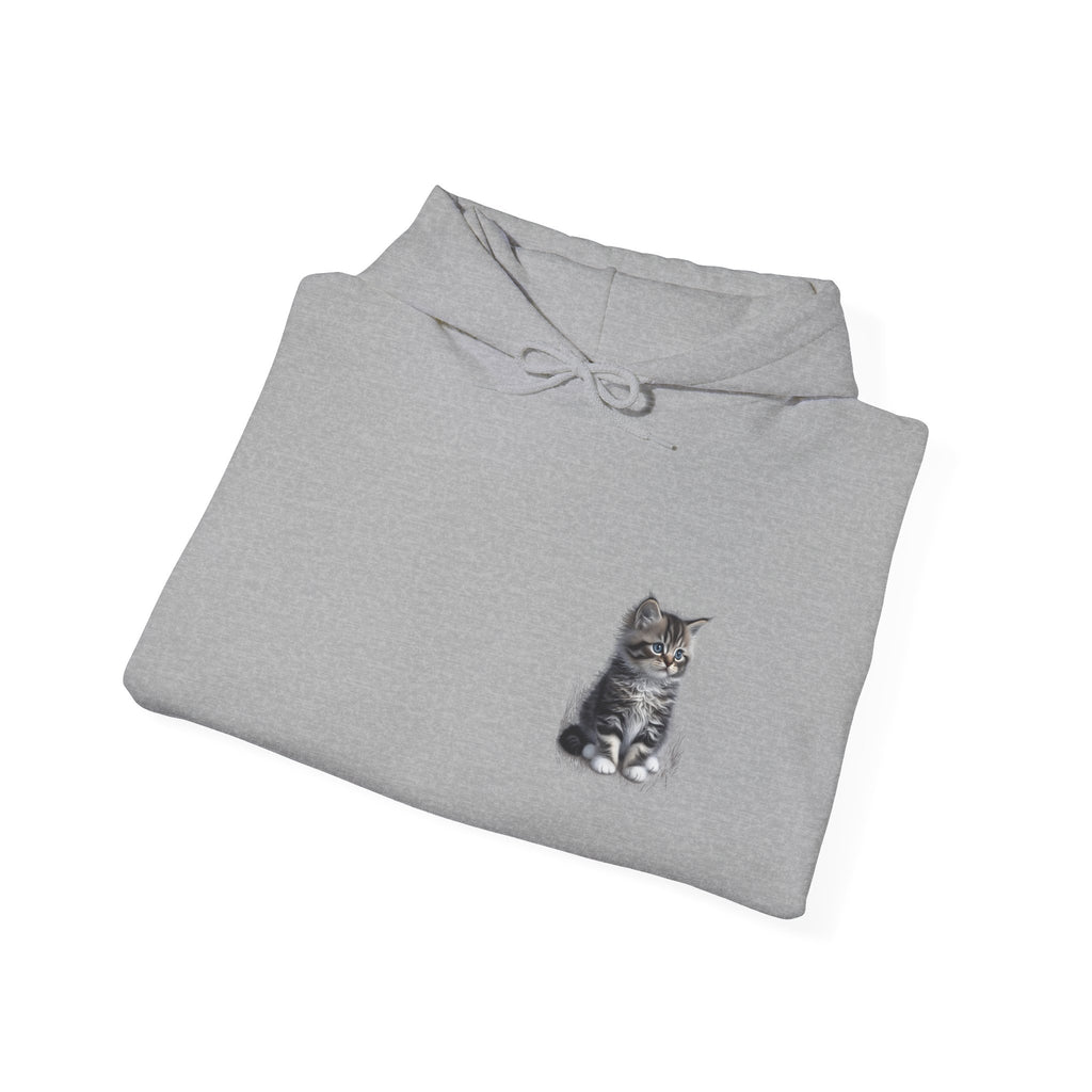 Fluffy Kitten Diego-Cat Lover Hoodie with Paw Print Design