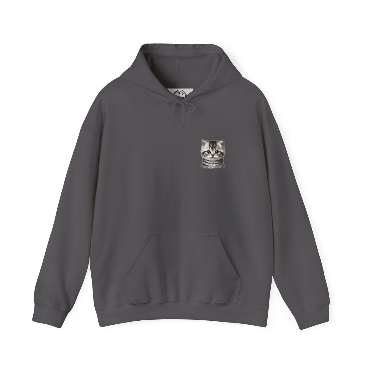 Proper Cat Portrait Illustration Hoodie | Small Chest Print, Bestie Best Collection
