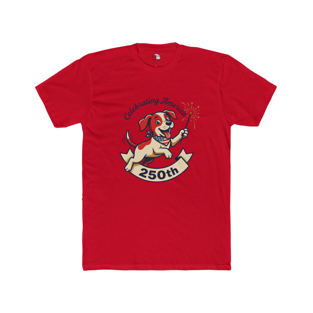 Patriotic Dog Mascot 250th Tee | Celebrating America T-Shirt