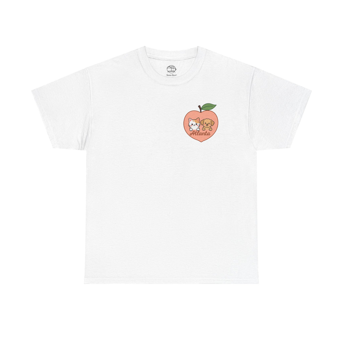 ATLANTA Peach Kitten & Doggie Tee | Cute GA Peach Illustration T-Shirt