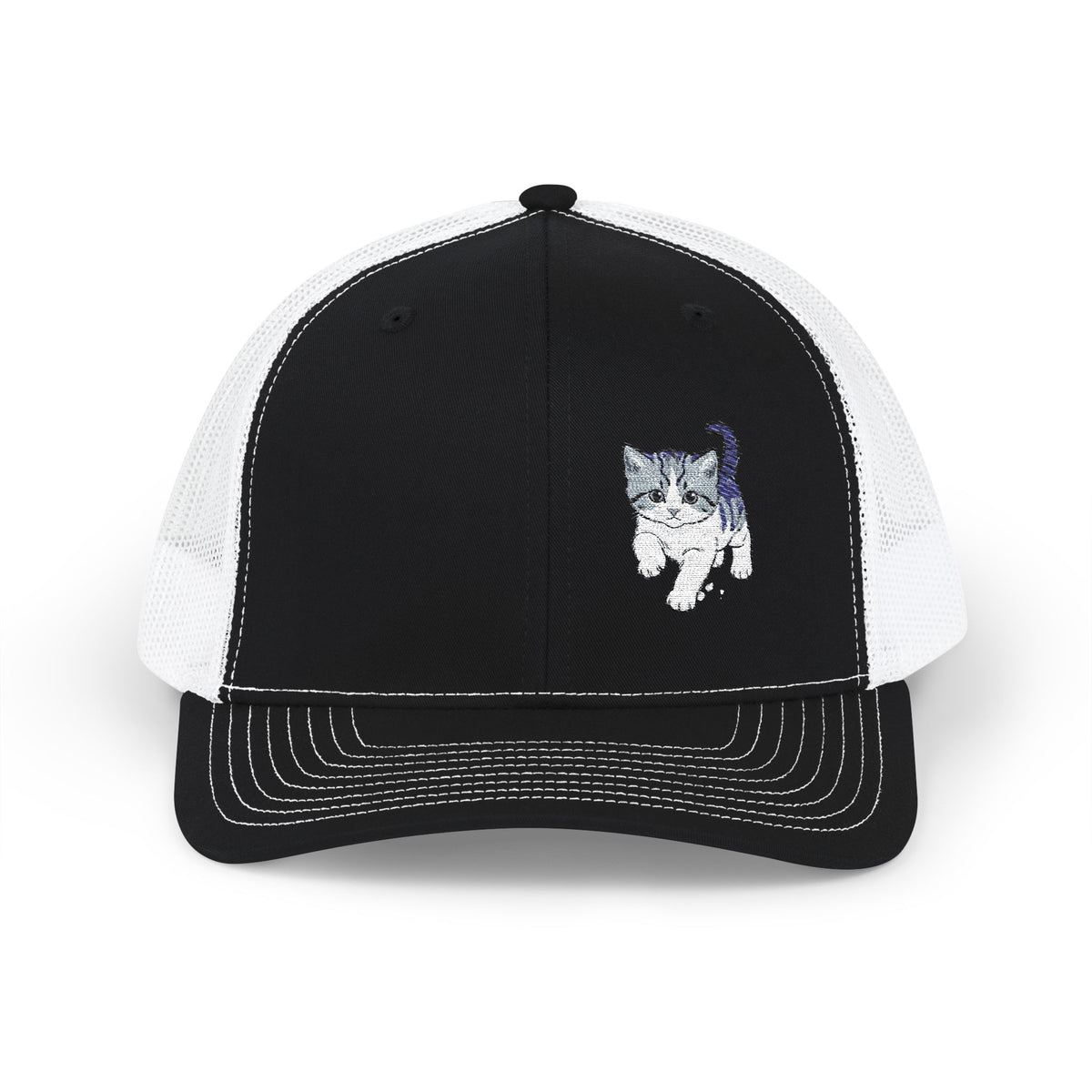 Running Kitten Snapback Trucker Cap | Embroidered Cat Design- Paloma Collection
