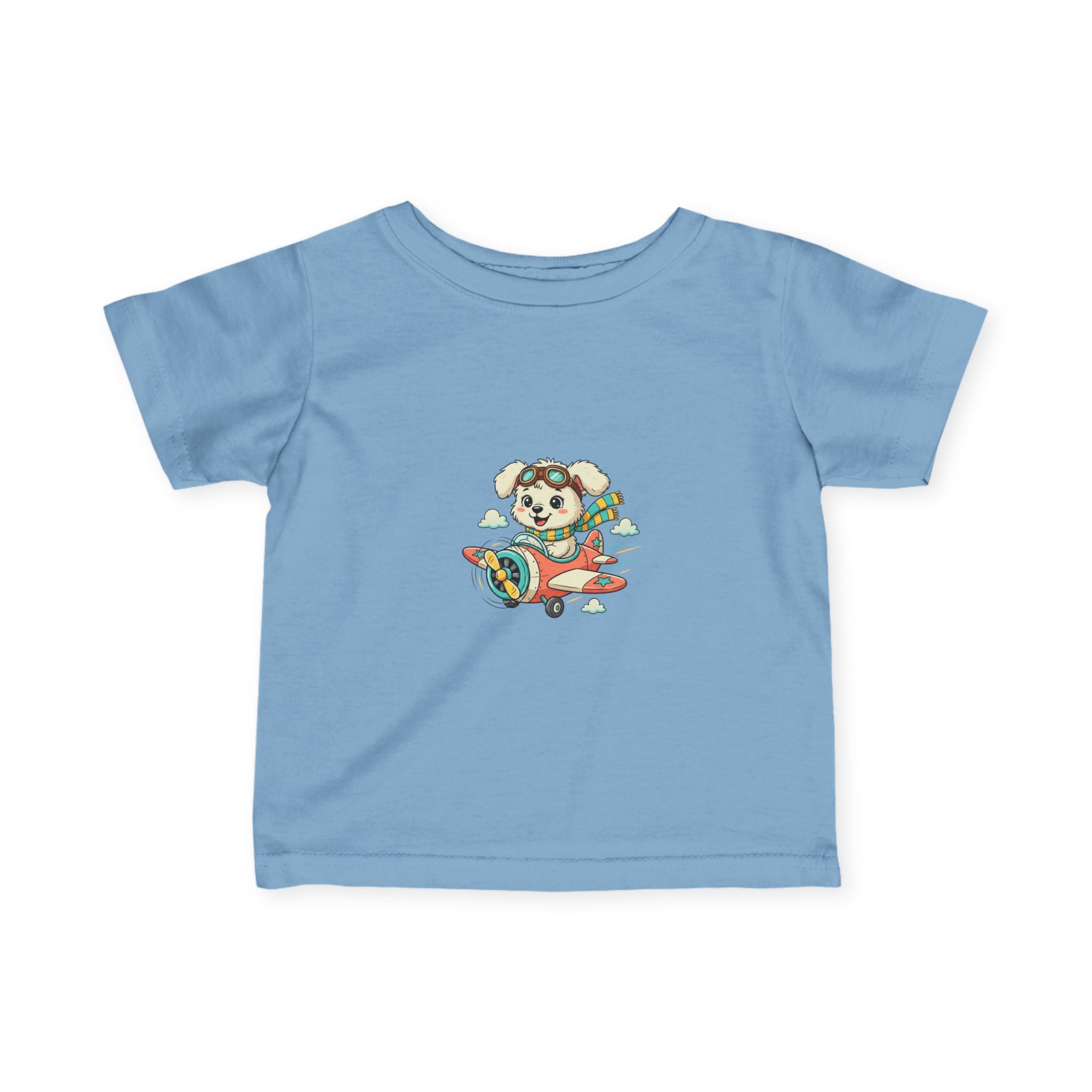 Bestie Best Infant Tee — Cute Pilot Puppy on Airplane- Unisex- Baby Shirt