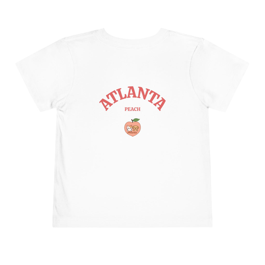 Kawaii Cats Peach Circle Toddler Tee | Atlanta Peach Back Print