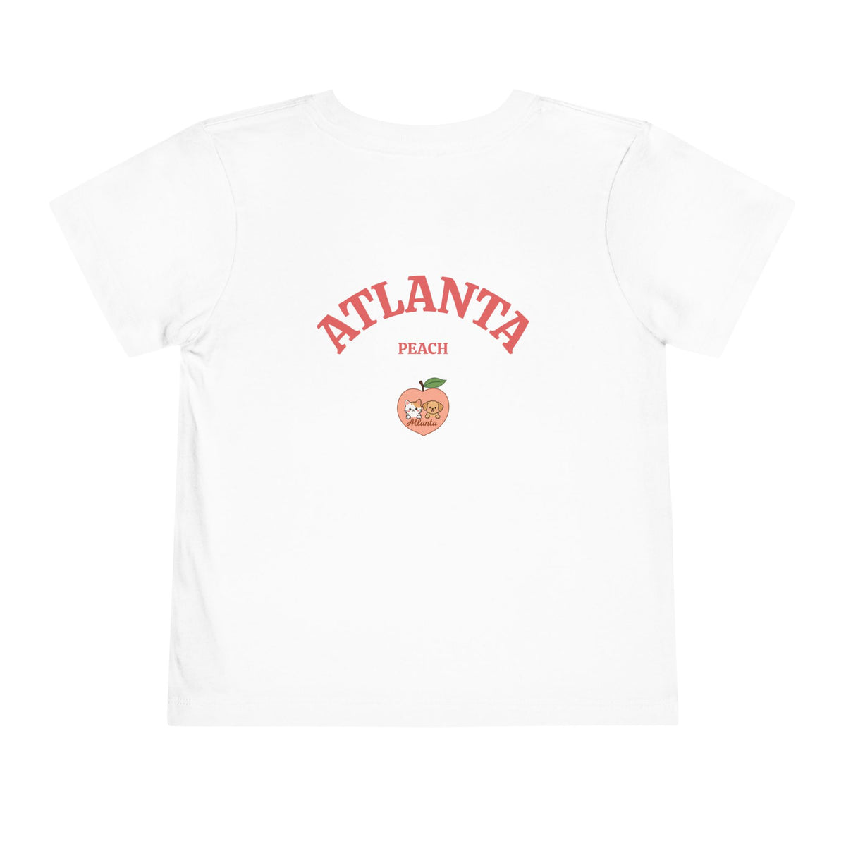 Kawaii Cats Peach Circle Toddler Tee | Atlanta Peach Back Print