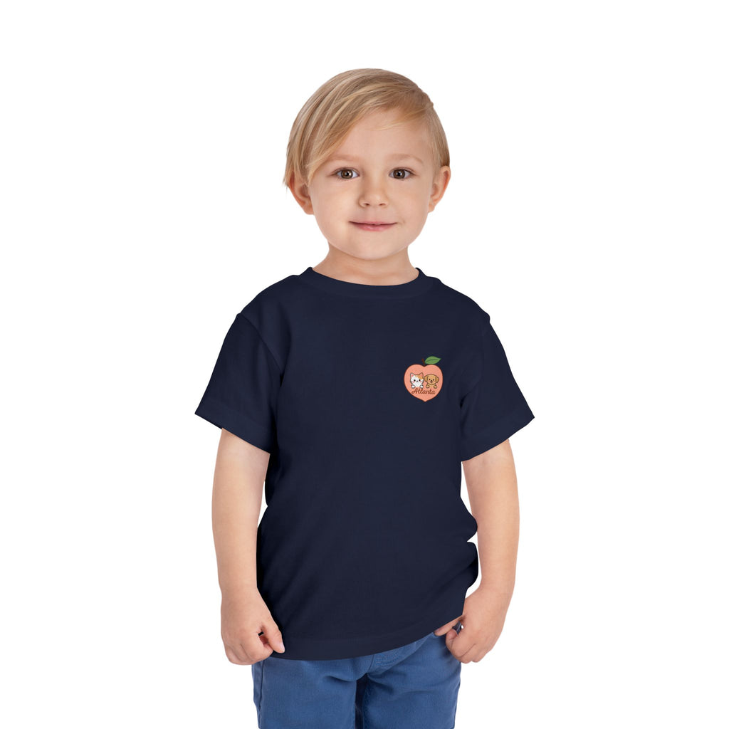 Peach Pocket Friends Toddler Tee | Cute Fruit Illustration