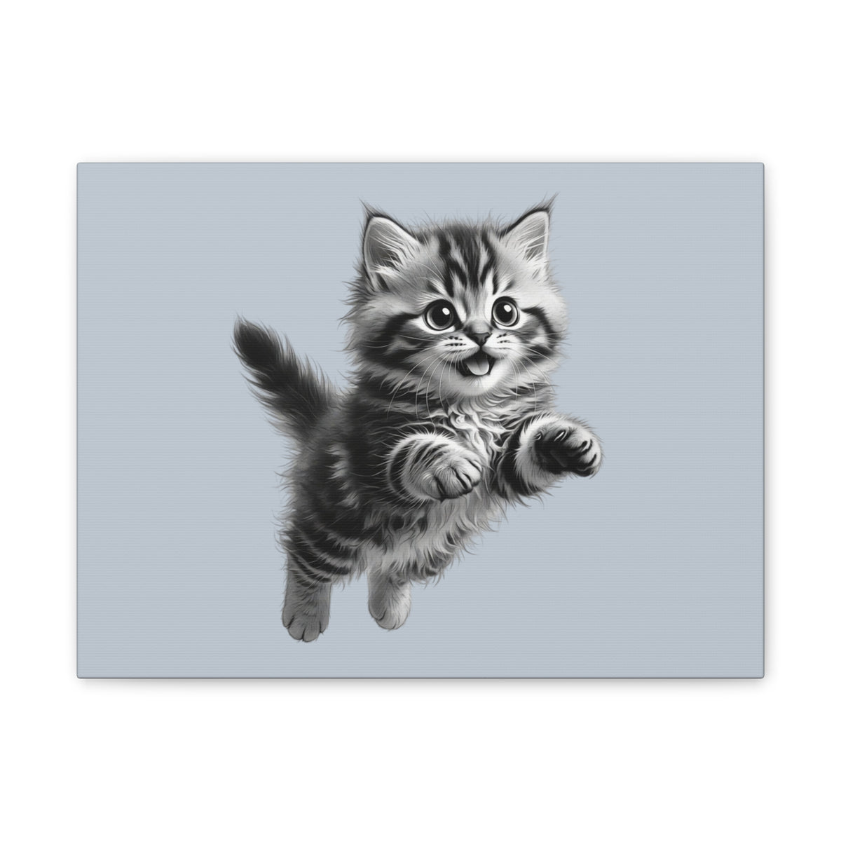 Playful tabby Kitten Canvas- Sage Collection- Bestie Best Decor Collection