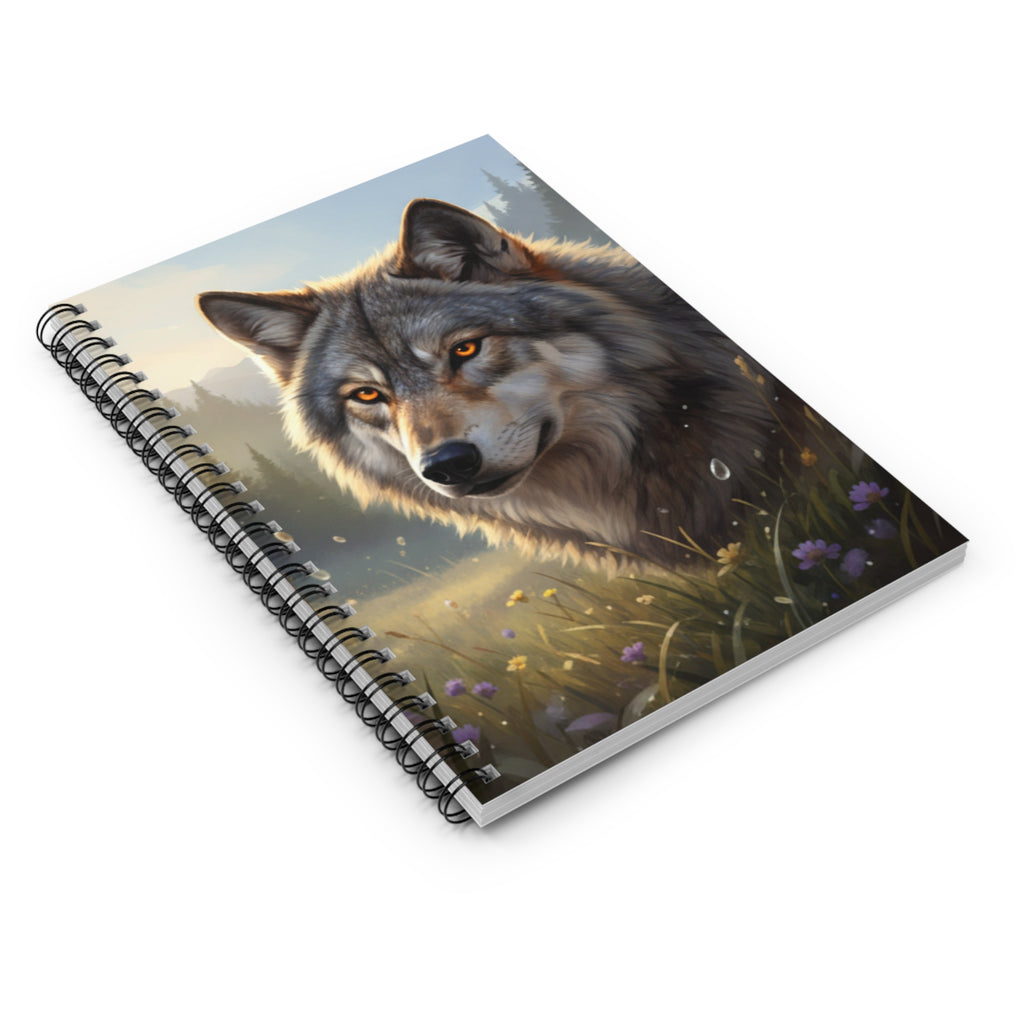 Majestic Wolf in Nature Notebook | Spiral Ruled Journal
