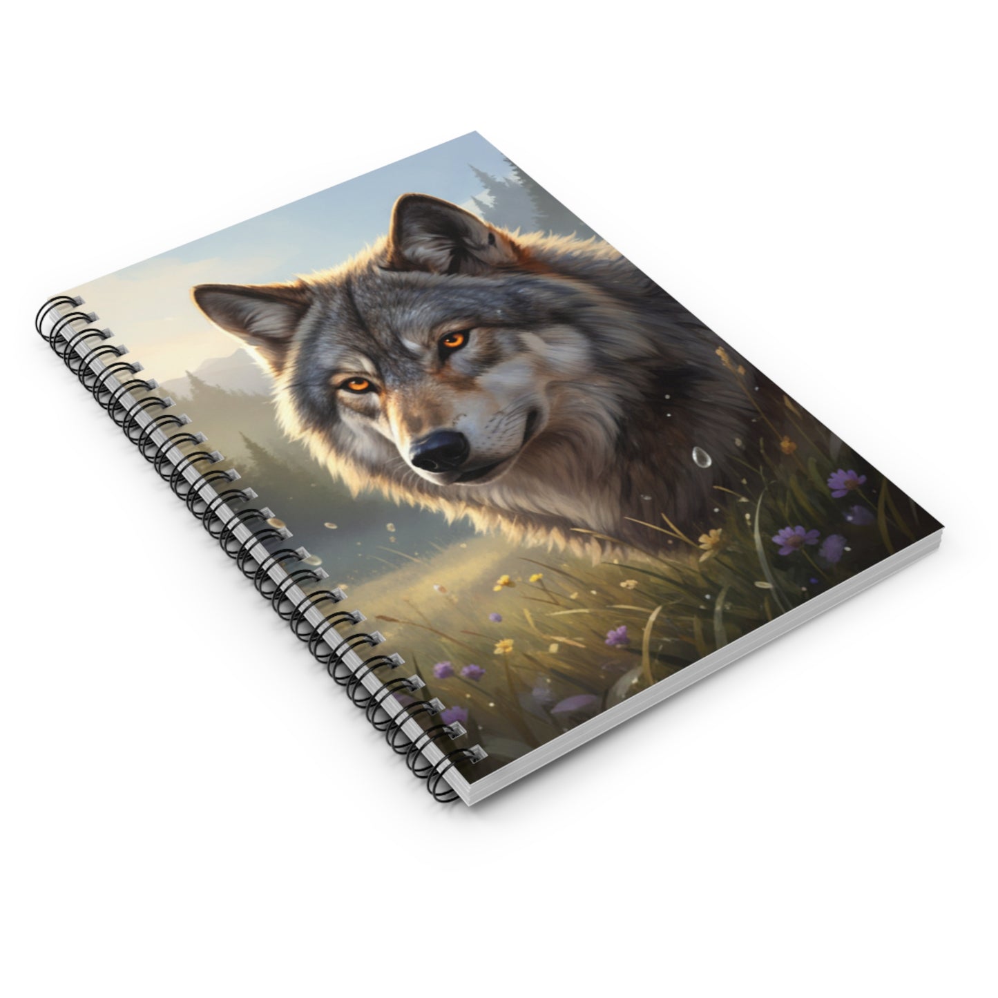 Majestic Wolf in Nature Notebook | Spiral Ruled Journal