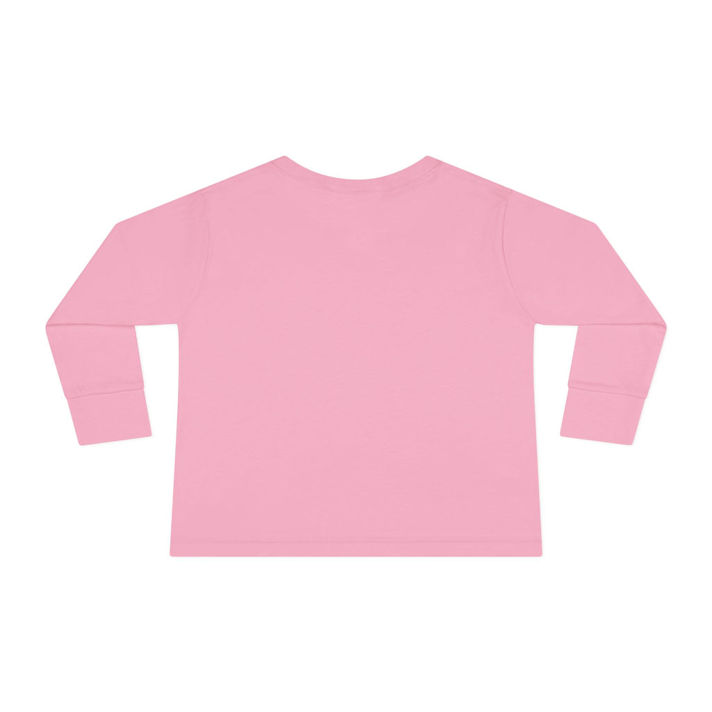 Royal Kitten Portrait Toddler Long Sleeve Tee | Crowned Cat Illustration- Orange Sherbet Collection- Bestie Best Luxury