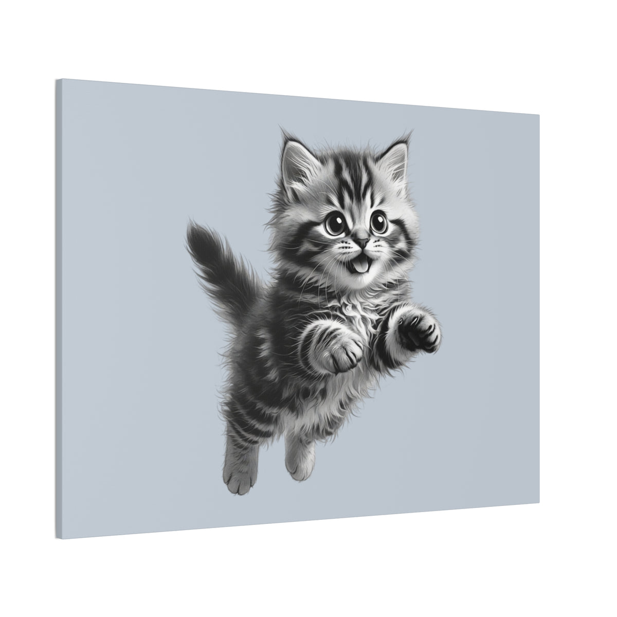 Playful tabby Kitten Canvas- Sage Collection- Bestie Best Decor Collection