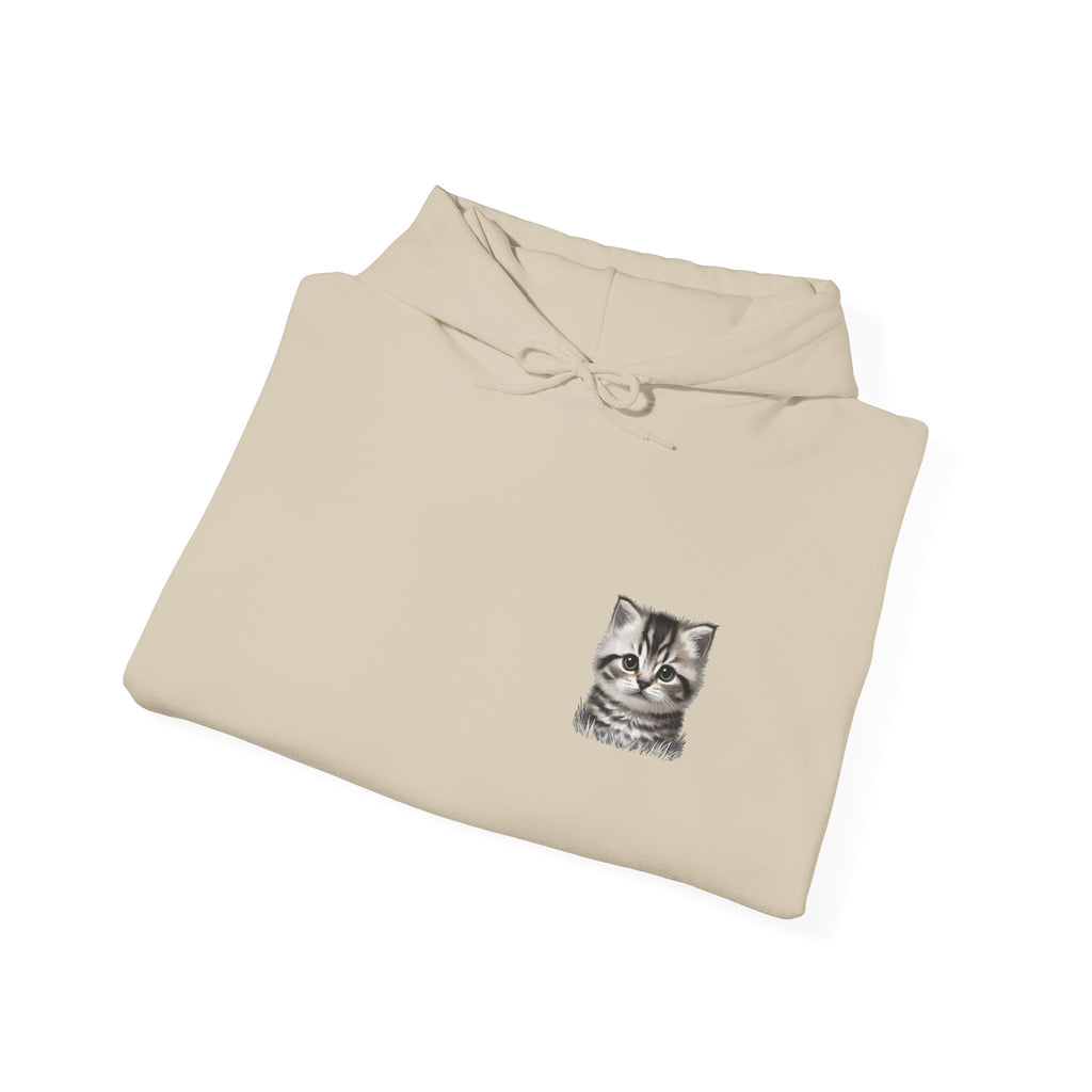 Proper Cat Portrait Illustration Hoodie | Small Chest Print, Bestie Best Collection