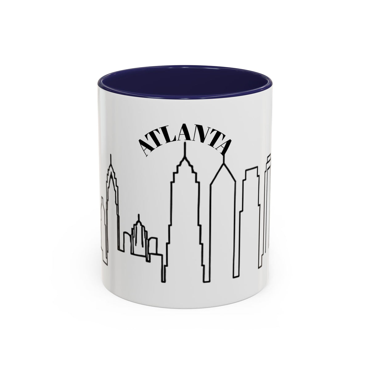 Atlanta Skyline Mug | City Outline Coffee Cup, Black Accent
