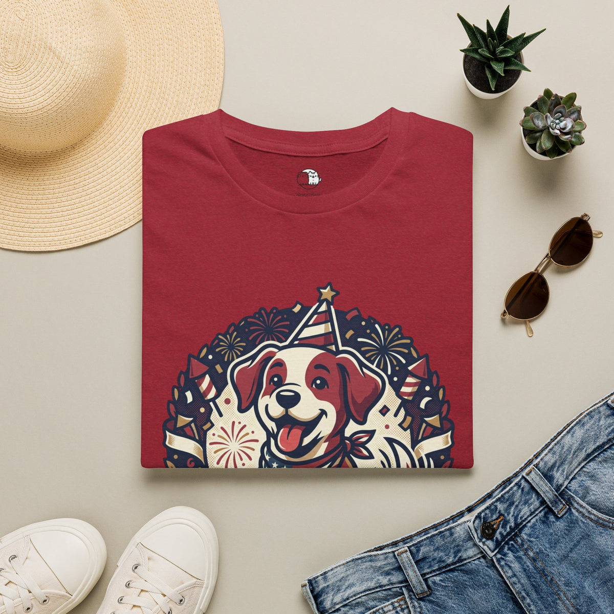 Patriotic Party Dog T-Shirt | 250 Years Celebration Tee