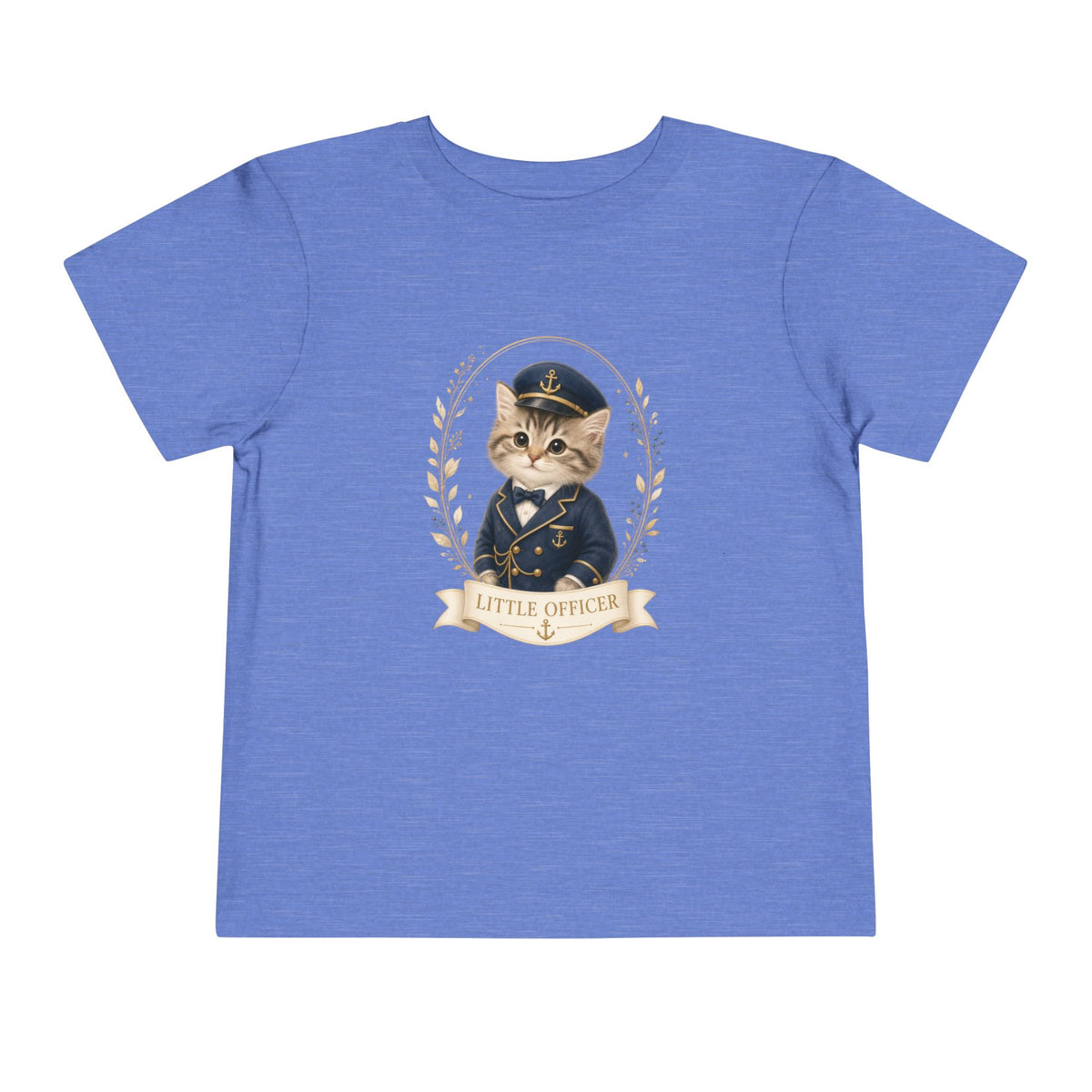 Little Officer Cat toddler tee | kitten captain illustration- Carmen Collection- Bestie Best Luxury Collection