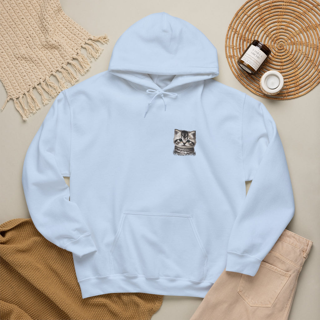 Proper Cat Portrait Illustration Hoodie | Small Chest Print, Bestie Best Collection