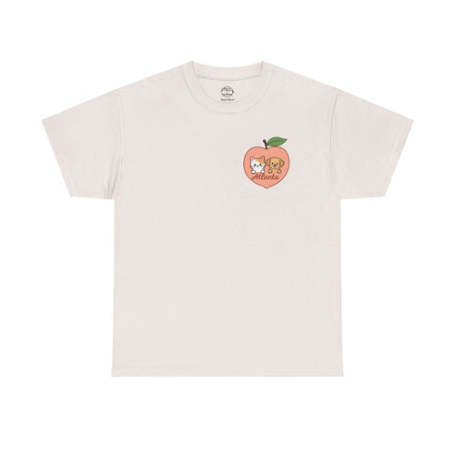 ATLANTA Peach Kitten & Doggie Tee | Cute GA Peach Illustration T-Shirt