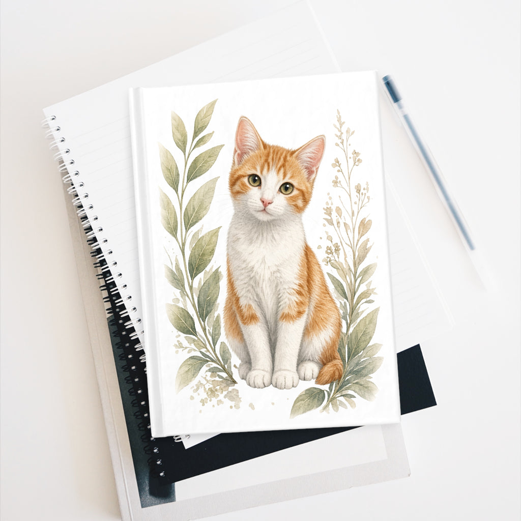 Orange Tabby Kitten Floral Journal | Blank Notebook, Cute Kitten Cover-Vincent Bestie Best Collection