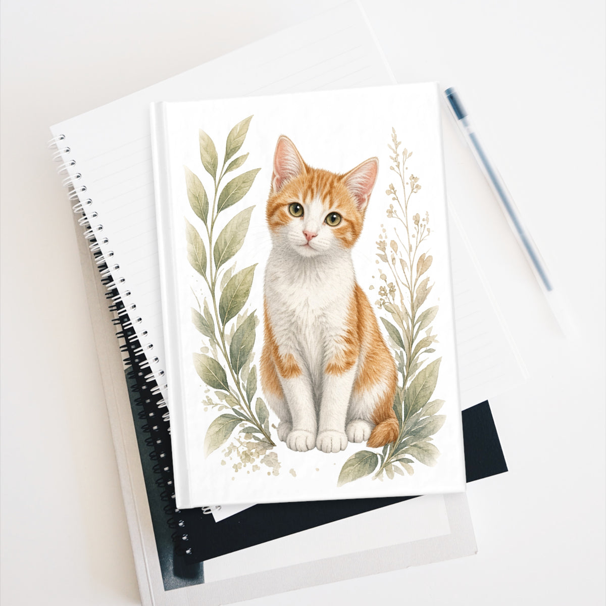 Orange Tabby Kitten Floral Journal | Blank Notebook, Cute Kitten Cover-Vincent Bestie Best Collection