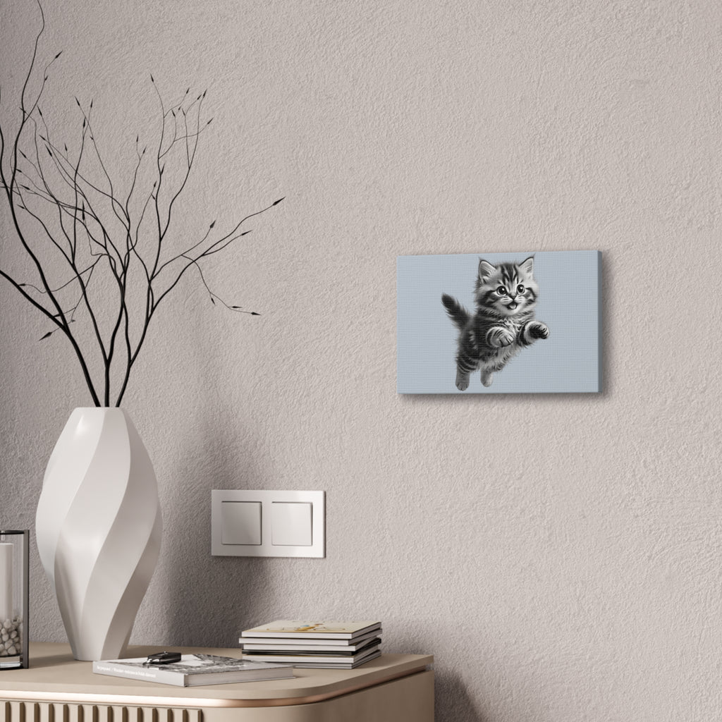 Playful tabby Kitten Canvas- Sage Collection- Bestie Best Decor Collection