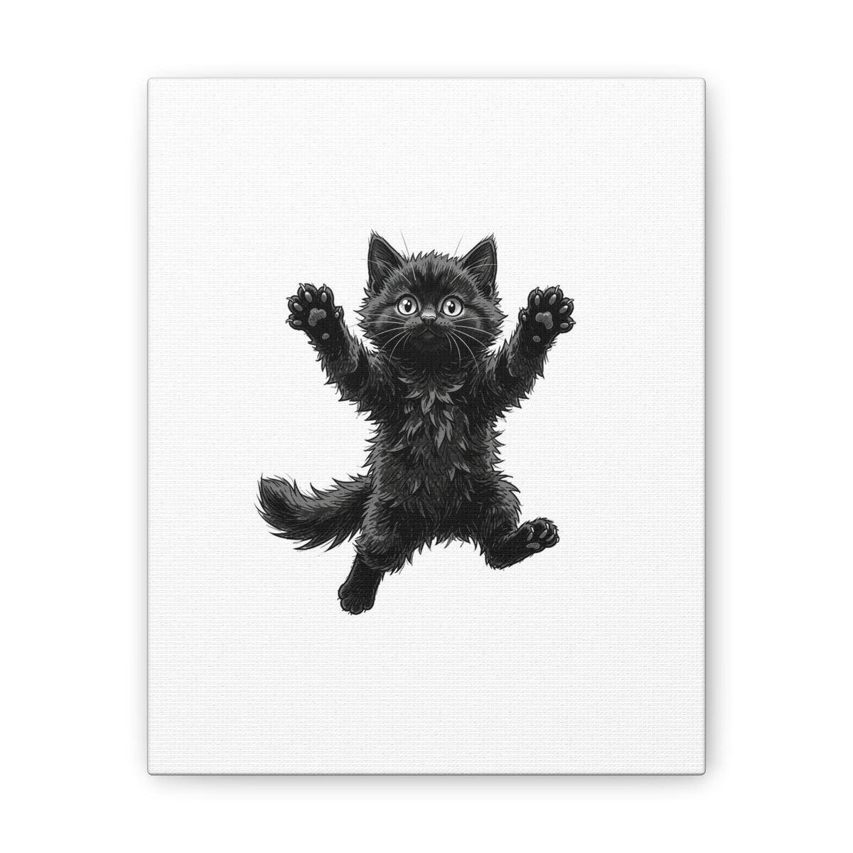 Playful Fluffy Black Kitten Canvas- Twixie Collection- Bestie Best Decor Collection