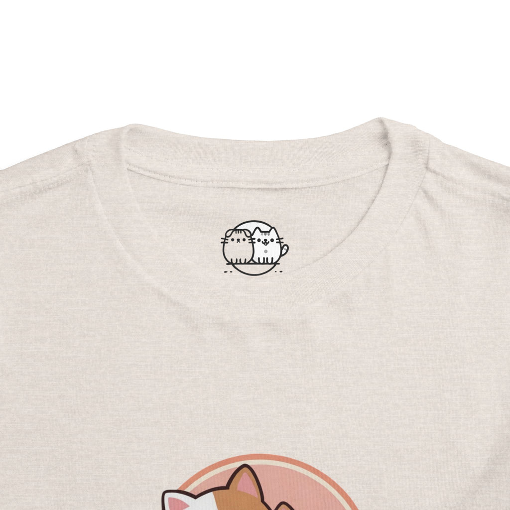 Kawaii Cats Peach Circle Toddler Tee | Atlanta Peach Back Print