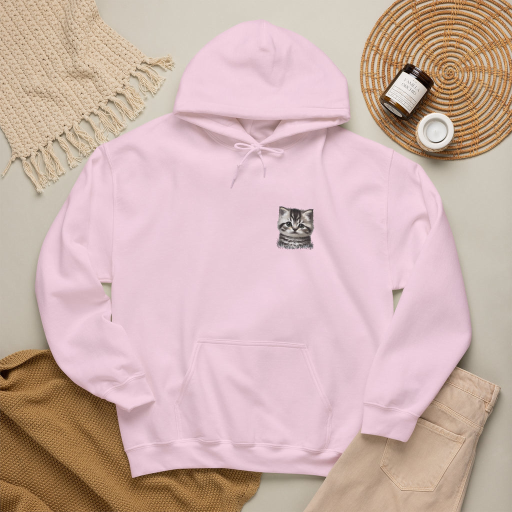 Proper Cat Portrait Illustration Hoodie | Small Chest Print, Bestie Best Collection