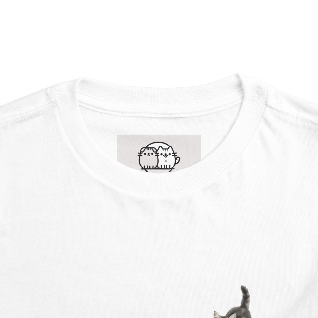 Playful Kitten Chest Print Toddler Tee | Cute Cat Shirt- Carmen Collection- Bestie Best Luxury Collection