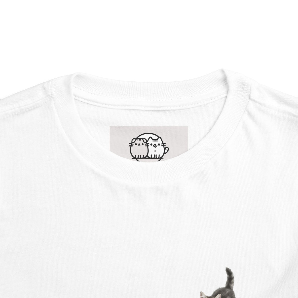 Playful Kitten Chest Print Toddler Tee | Cute Cat Shirt- Carmen Collection- Bestie Best Luxury Collection