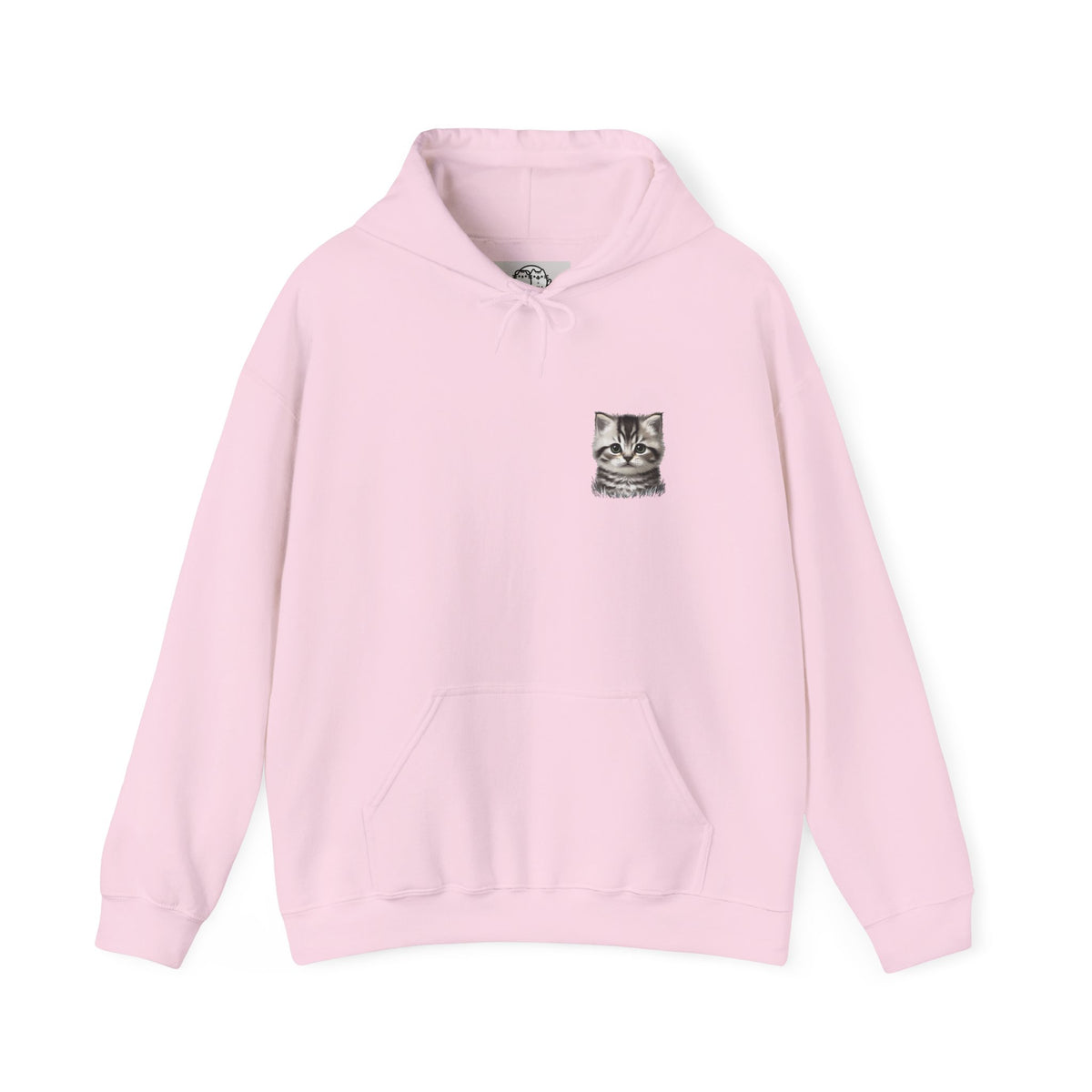 Proper Cat Portrait Illustration Hoodie | Small Chest Print, Bestie Best Collection
