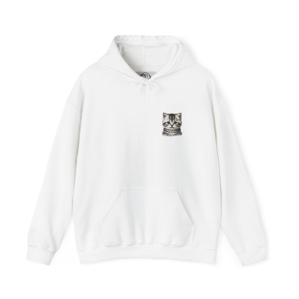 Proper Cat Portrait Illustration Hoodie | Small Chest Print, Bestie Best Collection