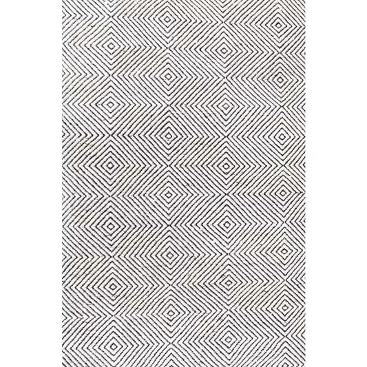 Agoja Contemporary Diamonds Ivory 5 Ft. X 8 Ft. Area Rug
