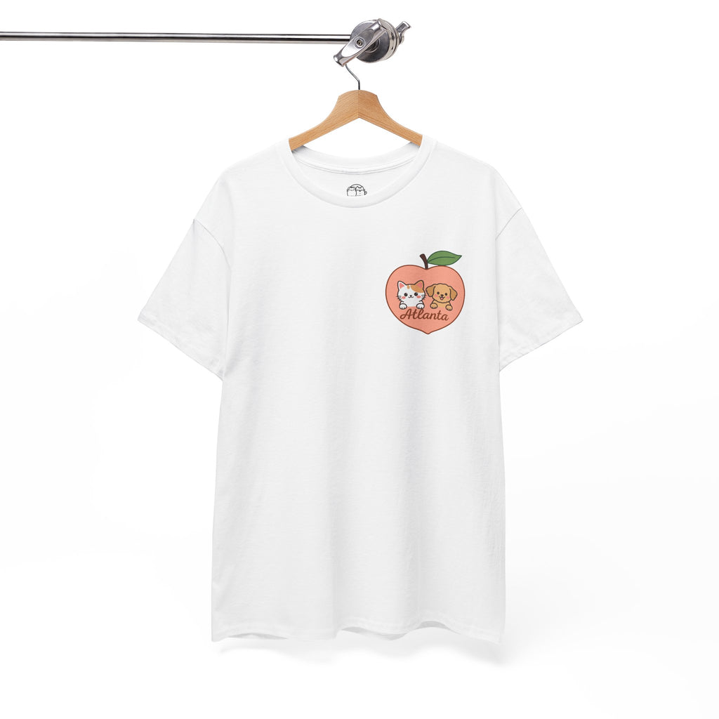 ATLANTA Peach Kitten & Doggie Tee | Cute GA Peach Illustration T-Shirt