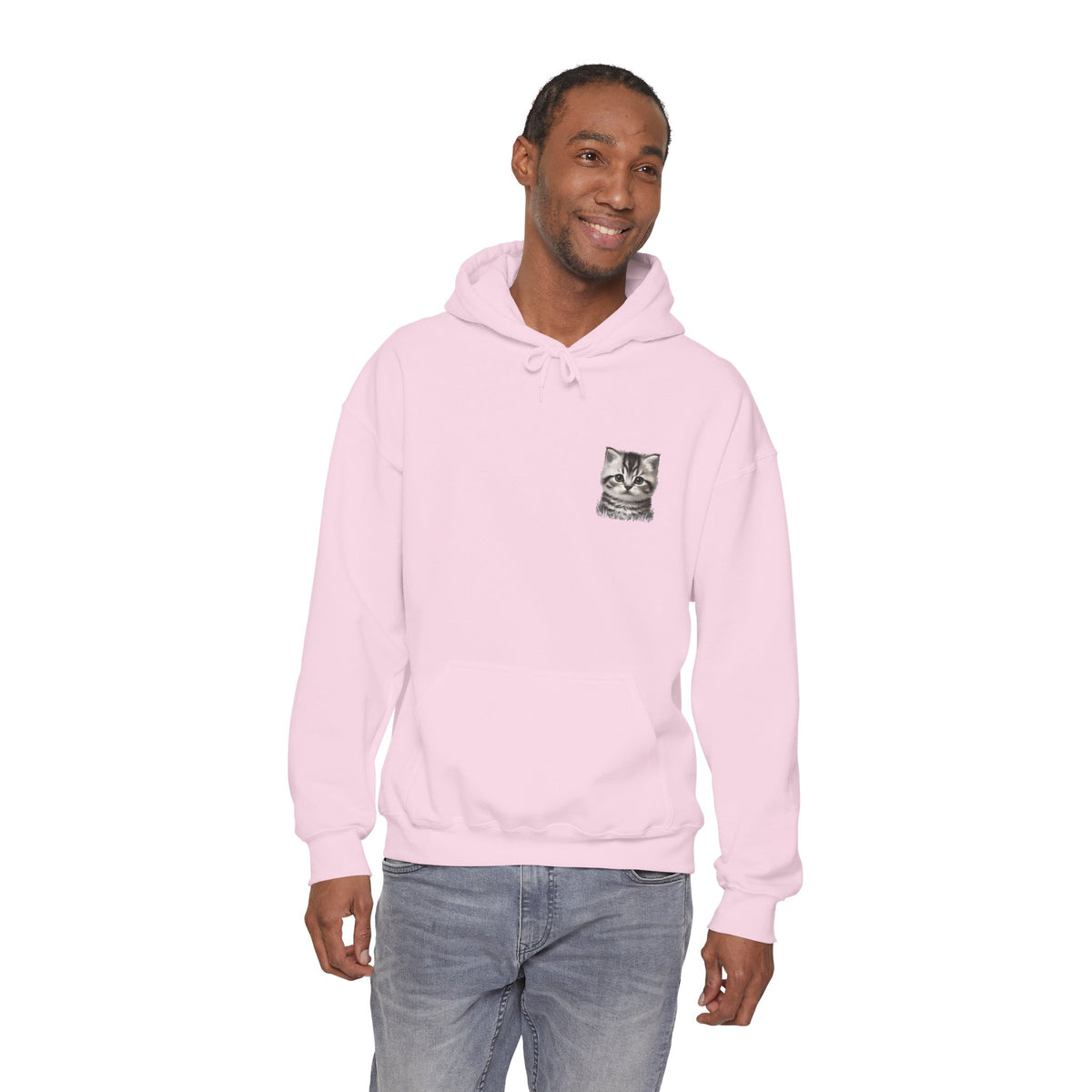 Proper Cat Portrait Illustration Hoodie | Small Chest Print, Bestie Best Collection
