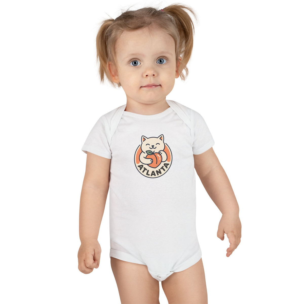 Atlanta  Kitty Baby Onesie, Infant Short Sleeve Bodysuit