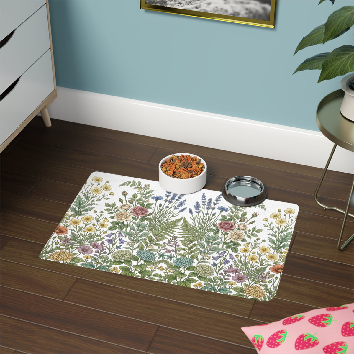 Wildflower Garden Pet Food Mat- Poppy Bestie Best Collection
