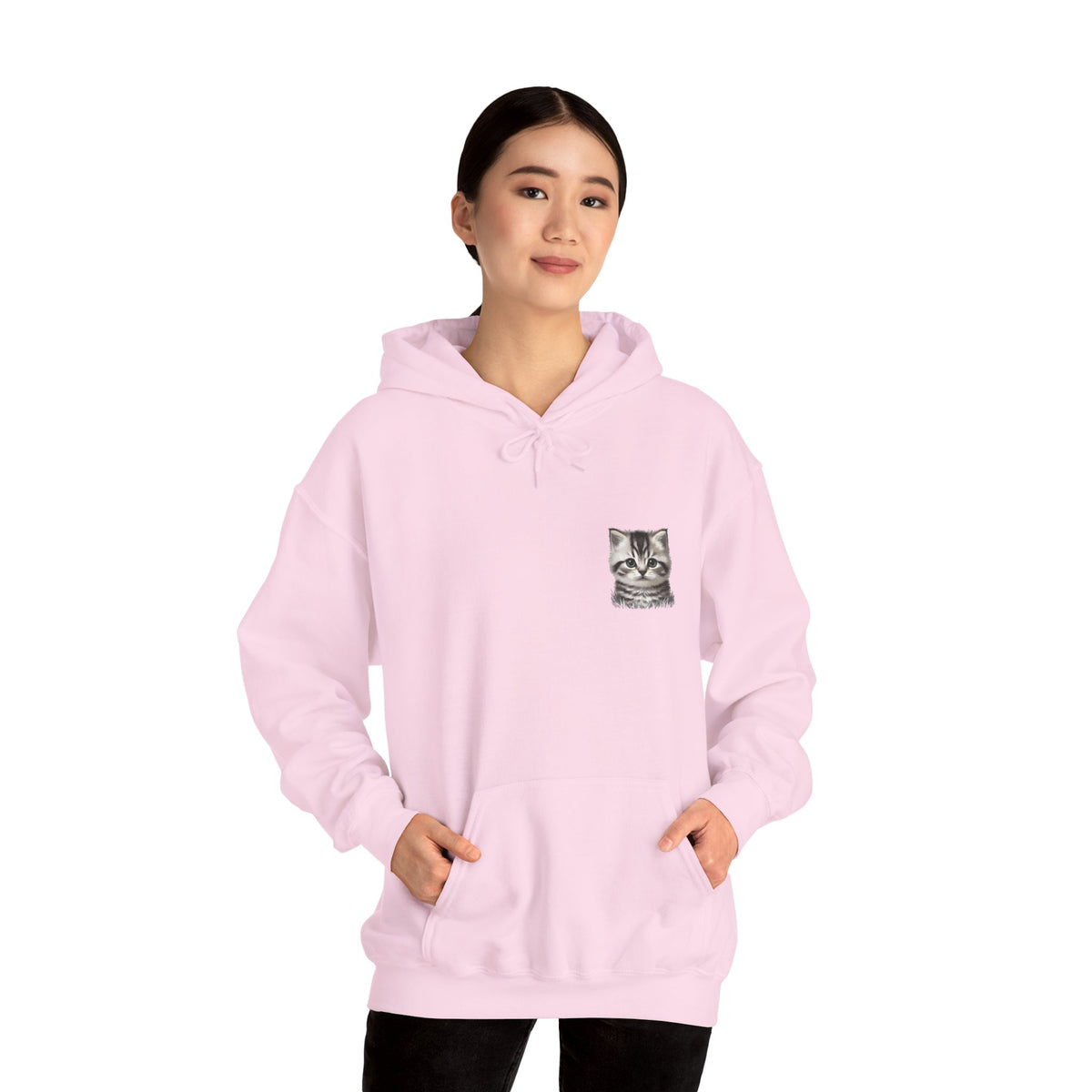 Proper Cat Portrait Illustration Hoodie | Small Chest Print, Bestie Best Collection