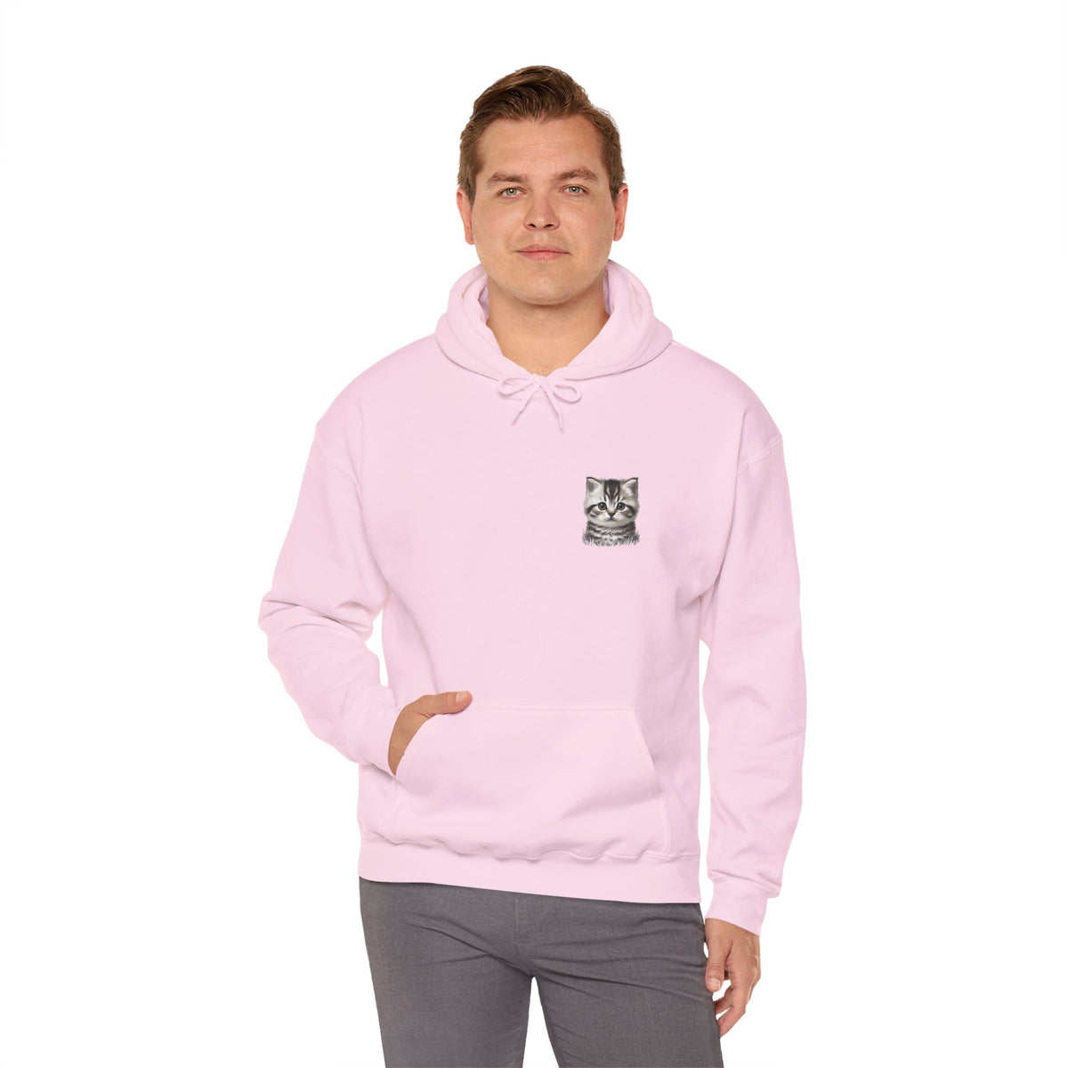 Proper Cat Portrait Illustration Hoodie | Small Chest Print, Bestie Best Collection