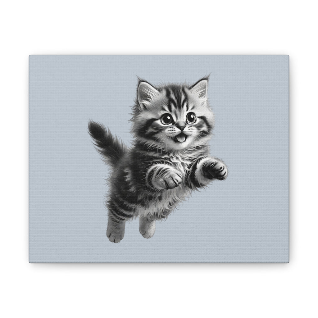 Playful tabby Kitten Canvas- Sage Collection- Bestie Best Decor Collection