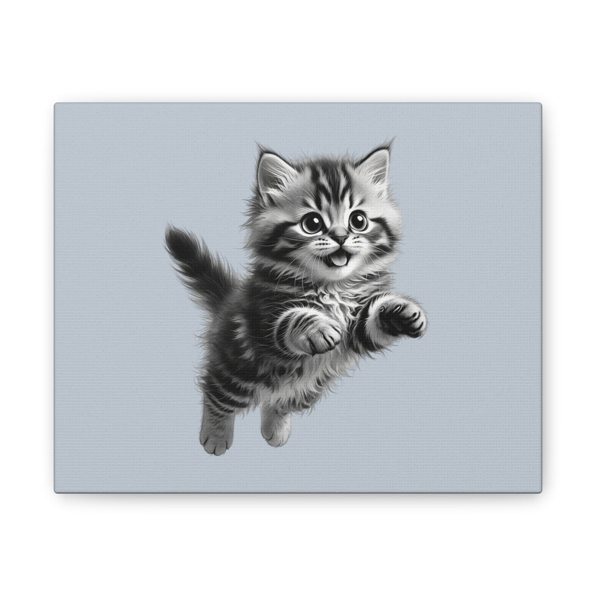 Playful tabby Kitten Canvas- Sage Collection- Bestie Best Decor Collection