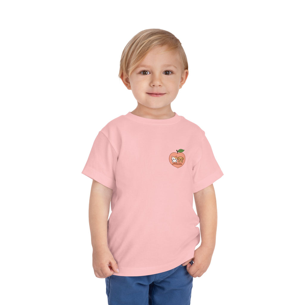 Peach Pocket Friends Toddler Tee | Cute Fruit Illustration