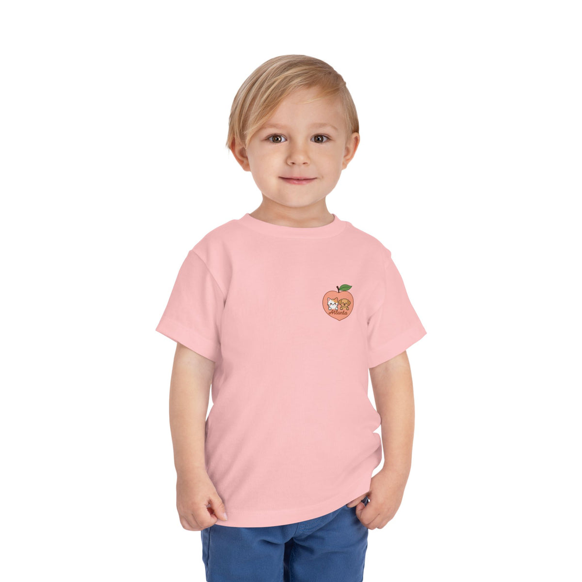 Peach Pocket Friends Toddler Tee | Cute Fruit Illustration
