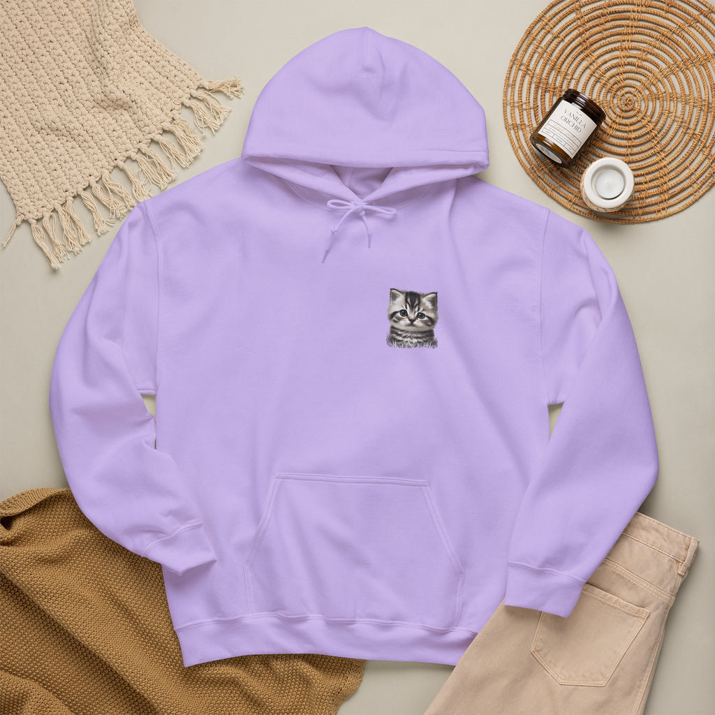 Proper Cat Portrait Illustration Hoodie | Small Chest Print, Bestie Best Collection